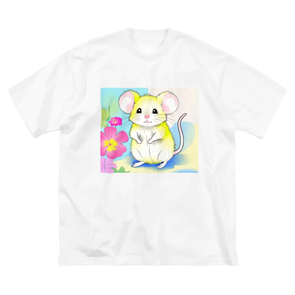 いちごソーダのねずみのスニーキー ビッグシルエットTシャツ