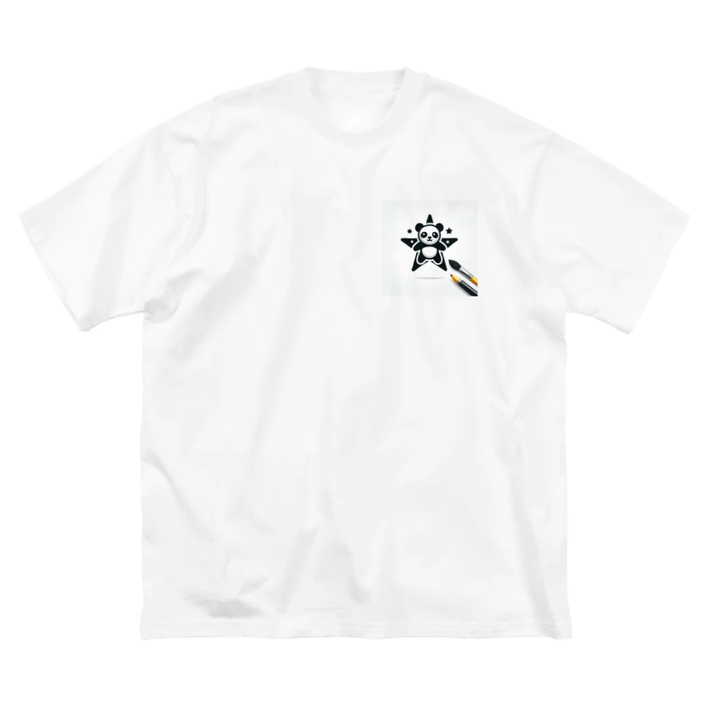 onetwokickのパンダダダン ビッグシルエットTシャツ