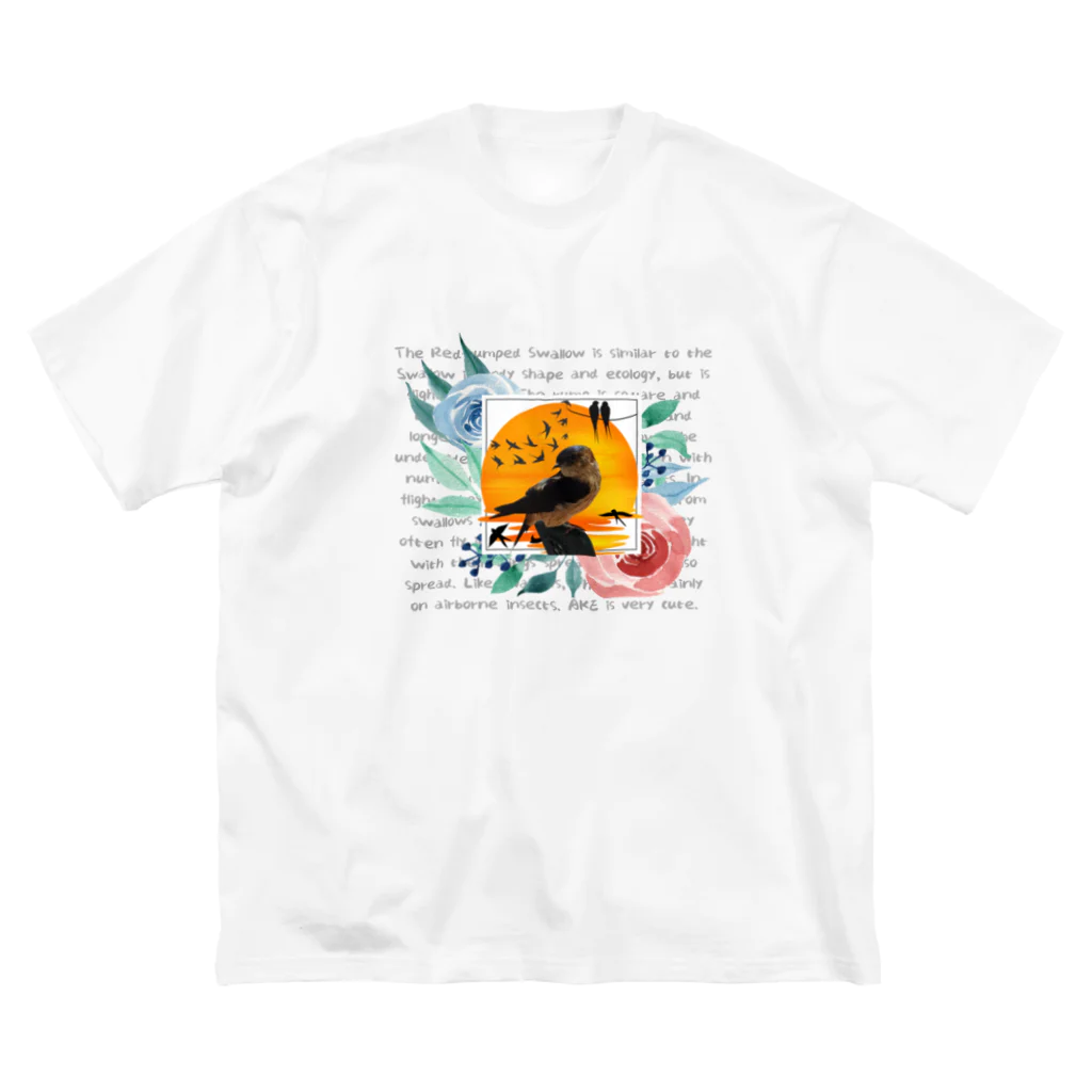 ヴぉのコシアカツバメ(アケ) ビッグシルエットTシャツ