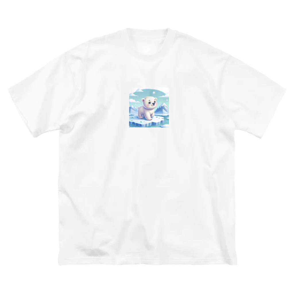 caa11052の氷の上にいる白熊 ビッグシルエットTシャツ