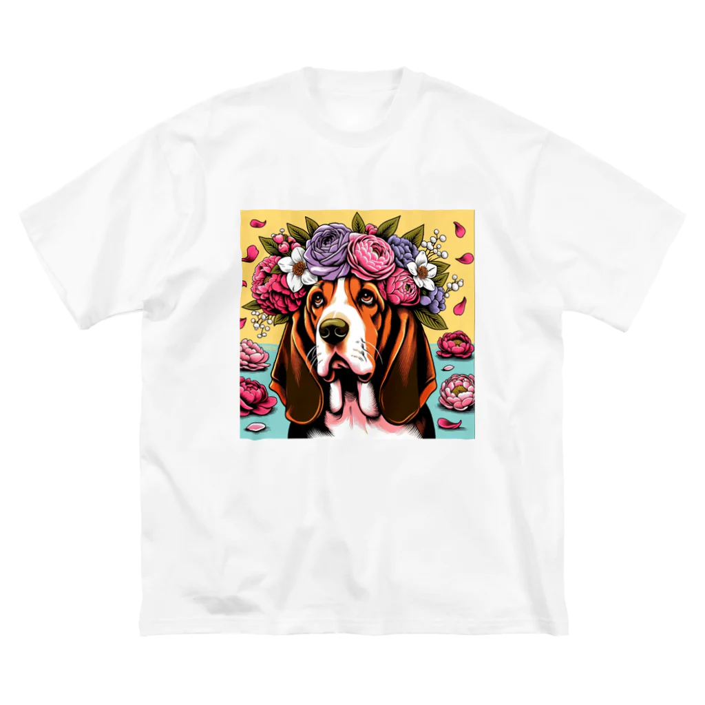 HARAPECOSAURUSの祝福の耳タレ犬 ビッグシルエットTシャツ