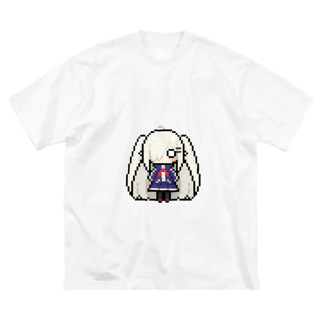 horidesuのドット絵の白髪ロング美少女 ビッグシルエットTシャツ