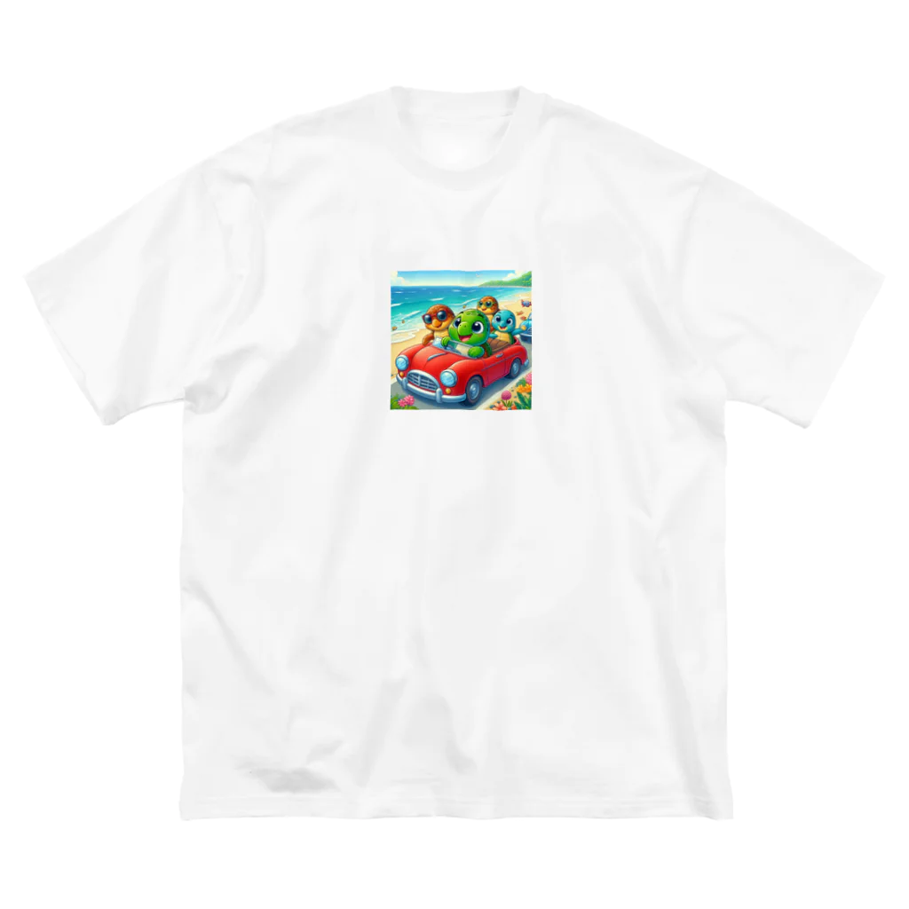 かめのオアシスのかめっち仲間と海岸をドライブ Big T-Shirt