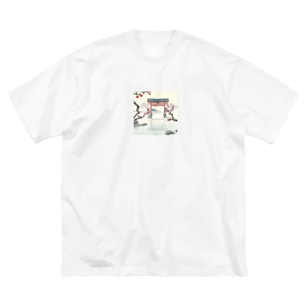 JoyfulMomentsCraftsの桜と鳥居　ー Cherry Blossoms and Torii ー Big T-Shirt