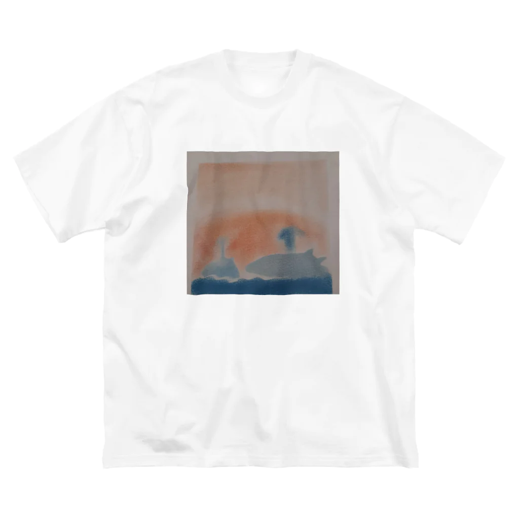 わくわく海の雑貨屋のやさしいクジラの親子 Big T-Shirt