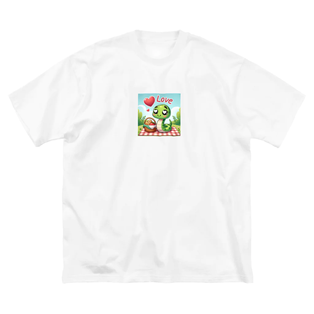 まんじゅ王国の贅沢なピクニックを楽しむ愛らしいヘビ Big T-Shirt