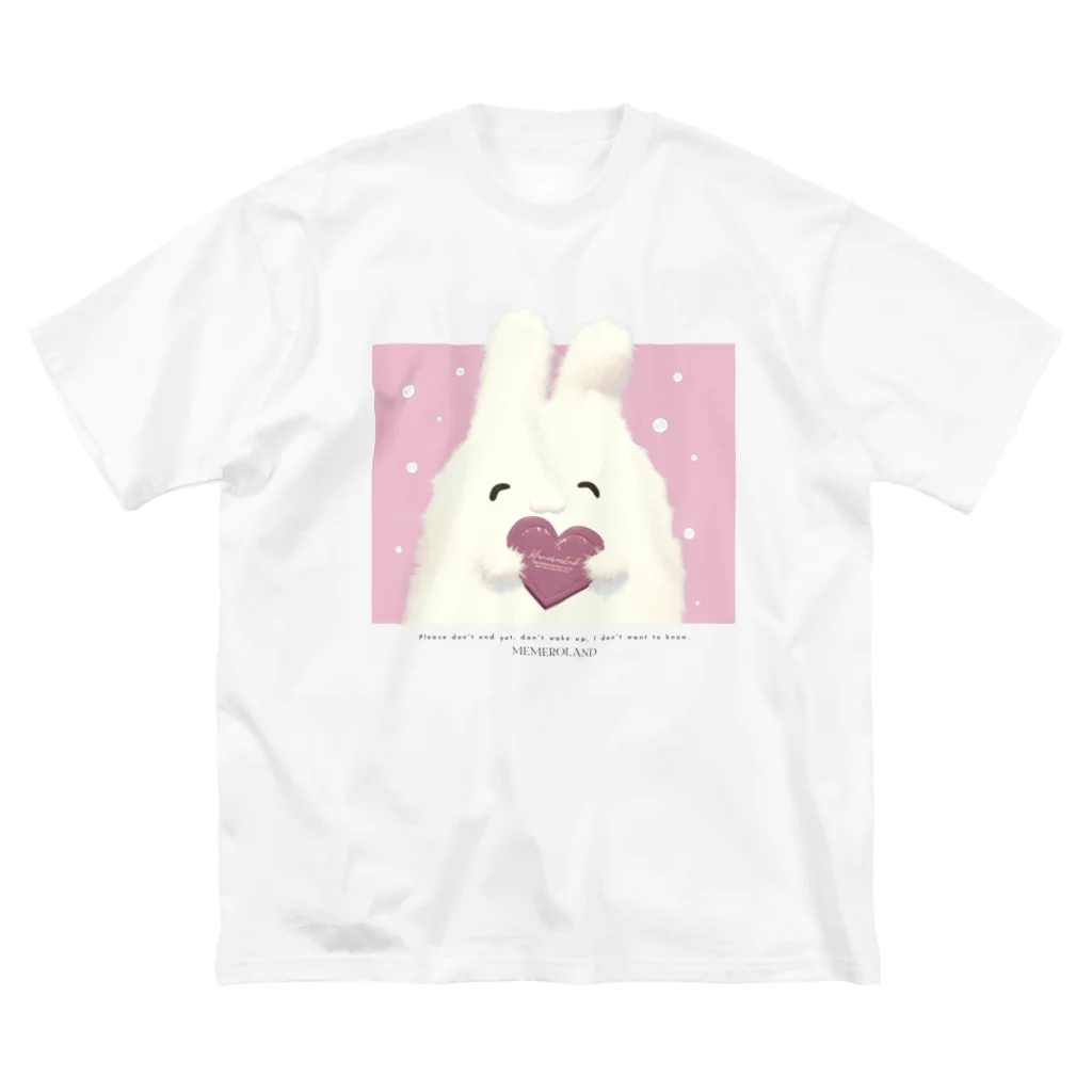 MEMEROLANDのR.I.Pふわもちの友人『愛-pink-』 Big T-Shirt