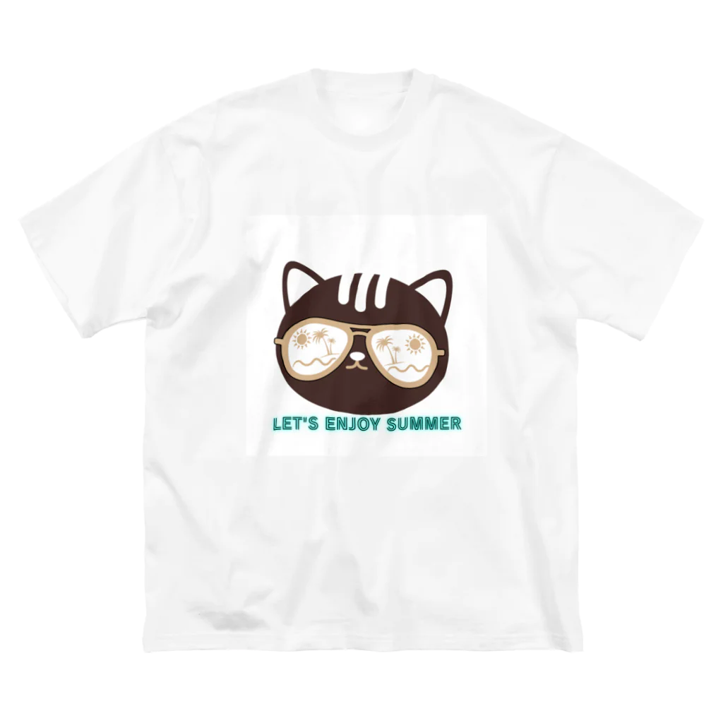 AoBa create【あおくり】のエンジョイキャット ビッグシルエットTシャツ