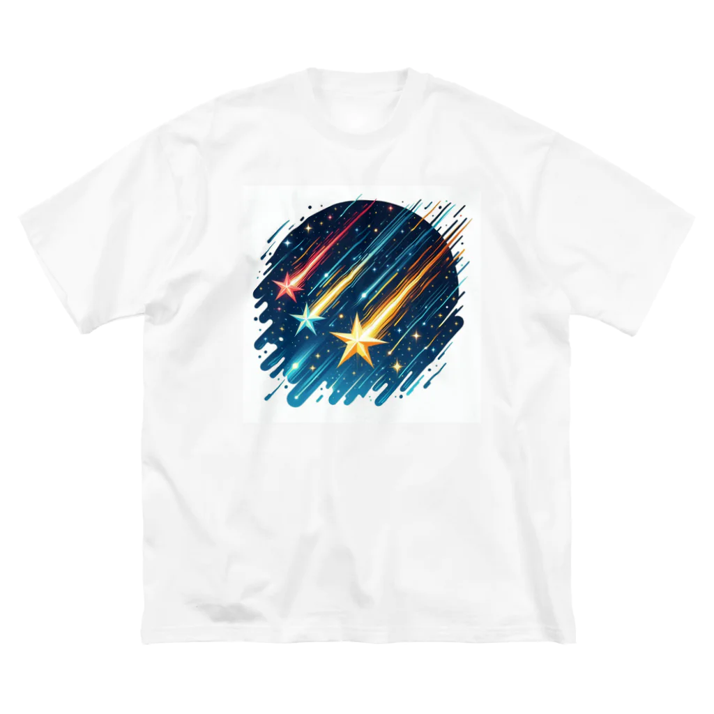 Mizのゆるハウスの3つの流れ星 ビッグシルエットTシャツ