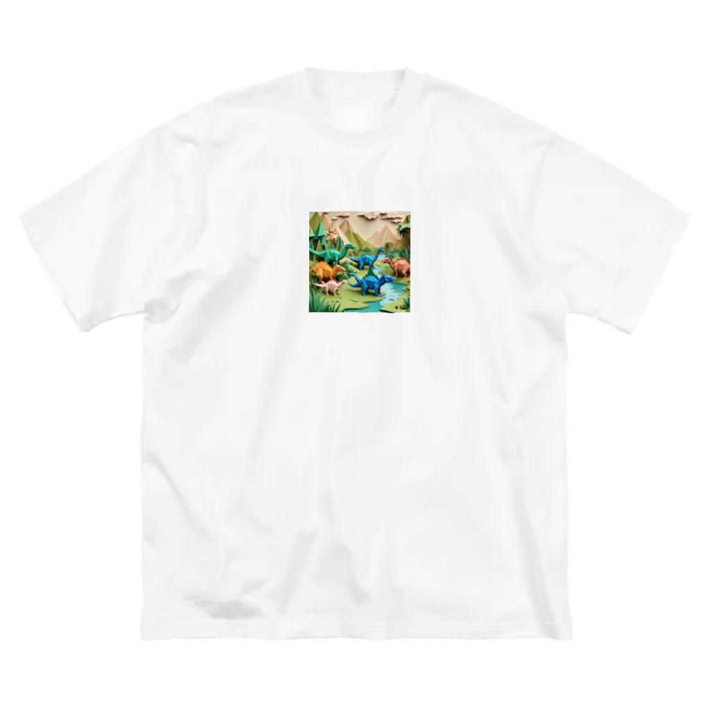 OTIRUBUTUBUTUの折り紙でザウルス ビッグシルエットTシャツ