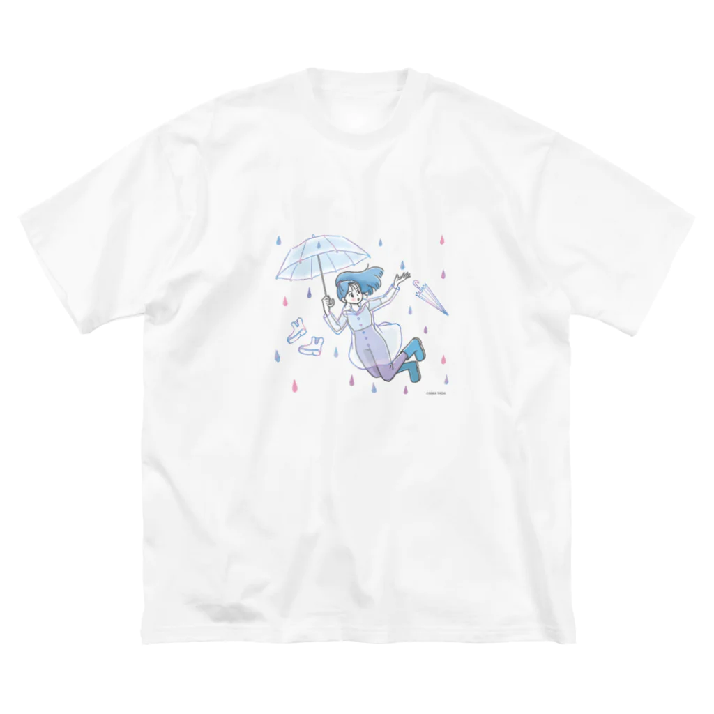 MIKA YADA illust shopの6月梅雨、雨の降る日は。 ビッグシルエットTシャツ