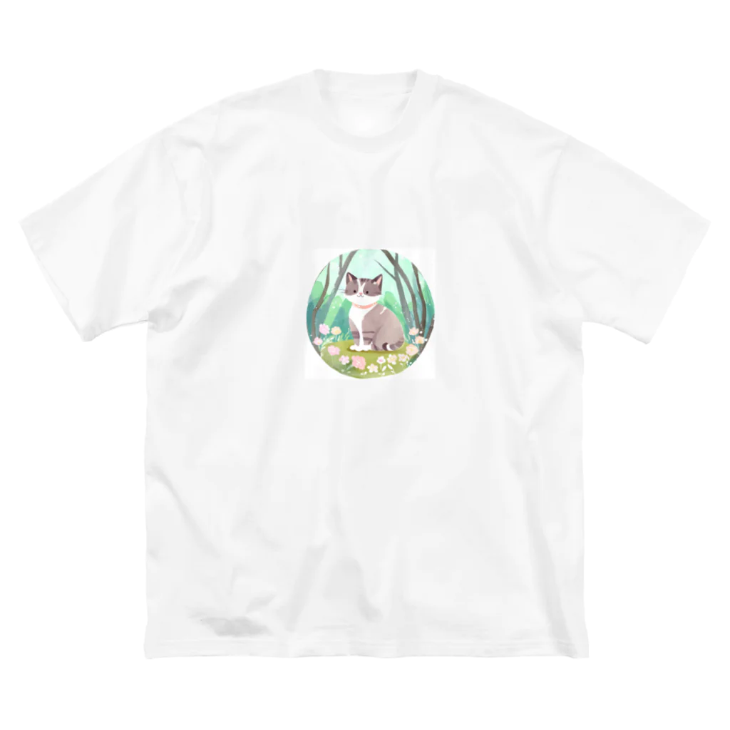 TMRの水彩猫 ビッグシルエットTシャツ