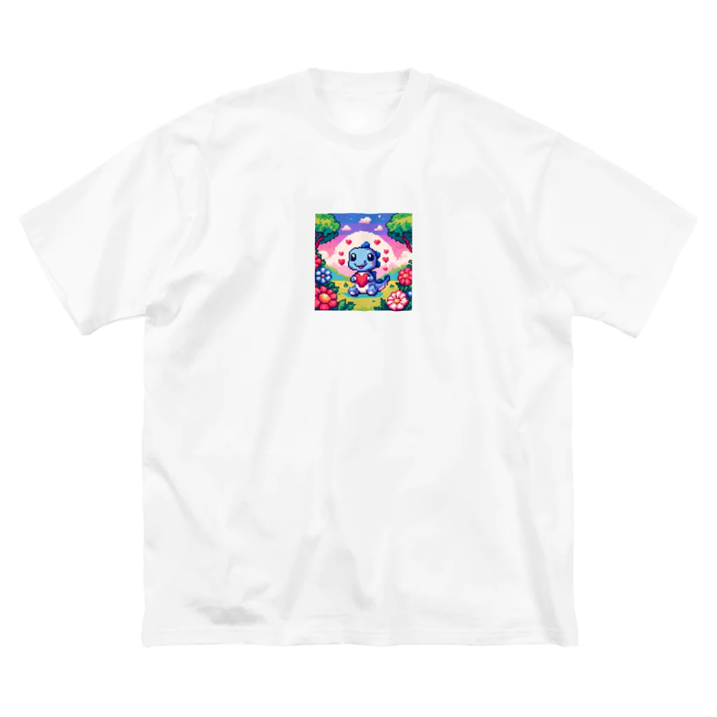 ドット職人のピクセルアート 恐竜の子ども ビッグシルエットTシャツ