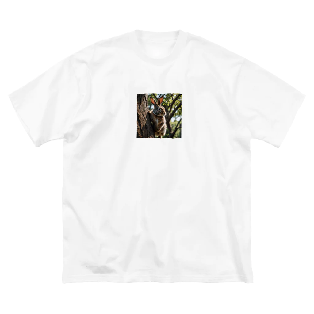 usagimajyoの木登りウサギ ビッグシルエットTシャツ