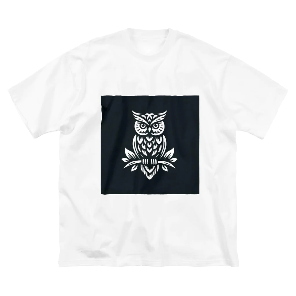 Rainのフクロウくん「セレナイト」 ビッグシルエットTシャツ