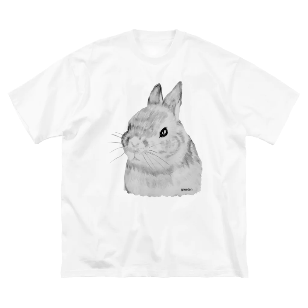 greetenのうさぎ　アートモノクロ Big T-Shirt