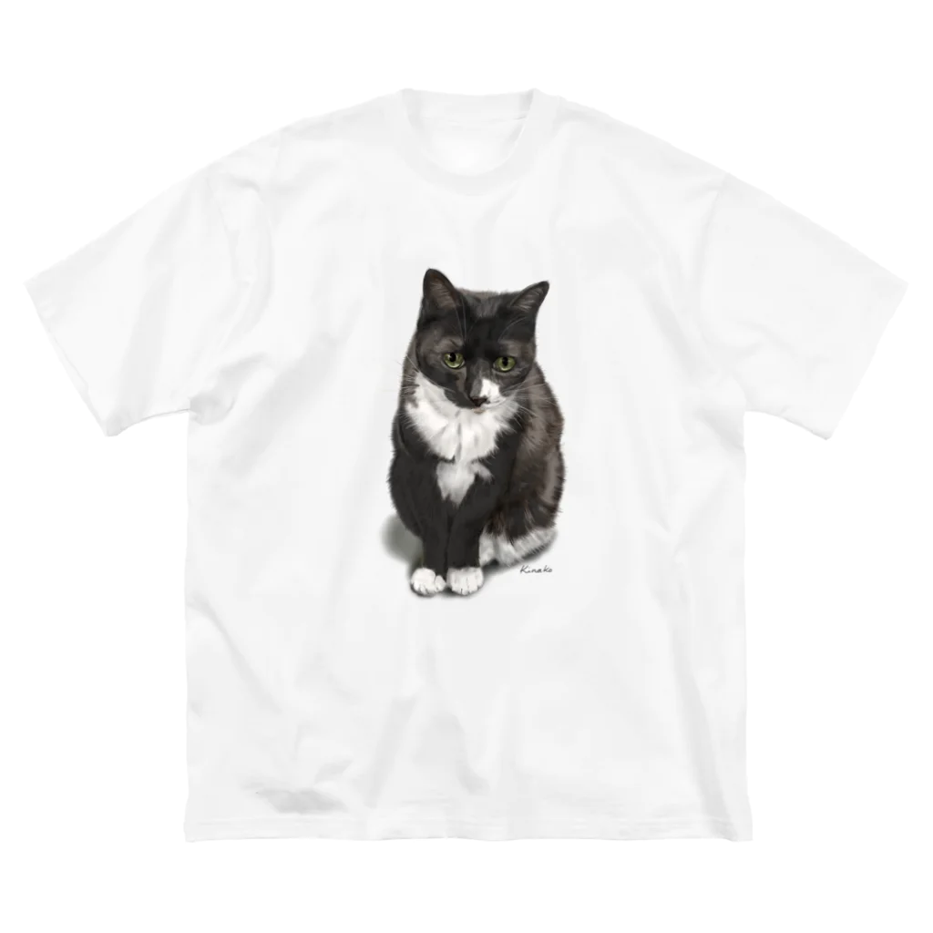 kinako-japanのくつした猫のくろみつ ビッグシルエットTシャツ