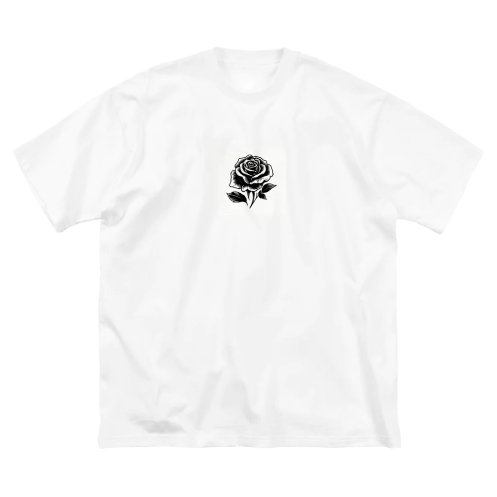 CHRON SHIROの黒い花3 ビッグシルエットTシャツ