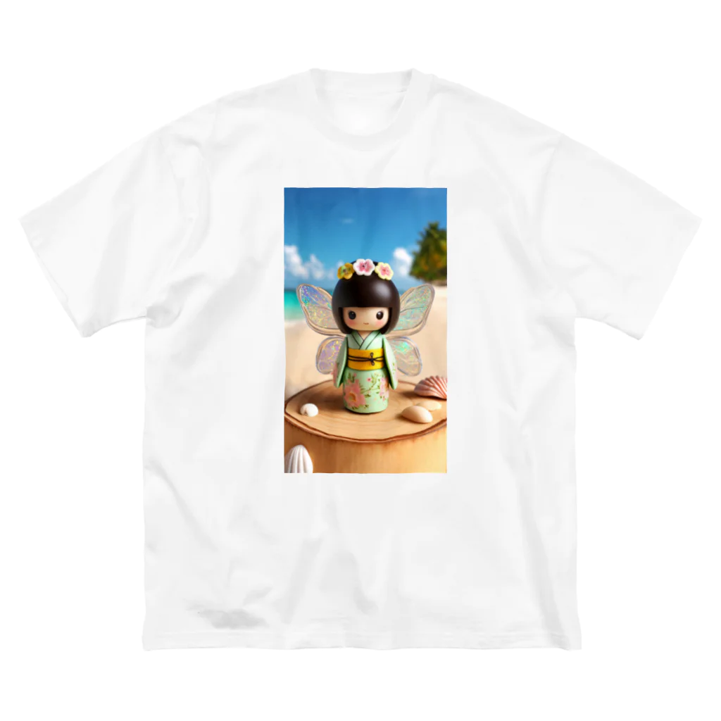 ぷぷオレンジの海の妖精こけしちゃん ビッグシルエットTシャツ