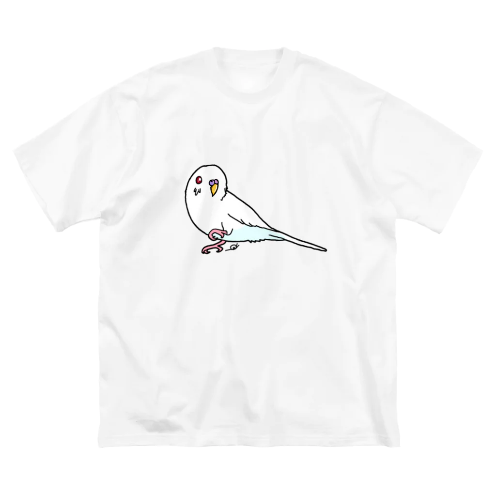 つむぴっちゃんinコタツの白インコ ビッグシルエットTシャツ