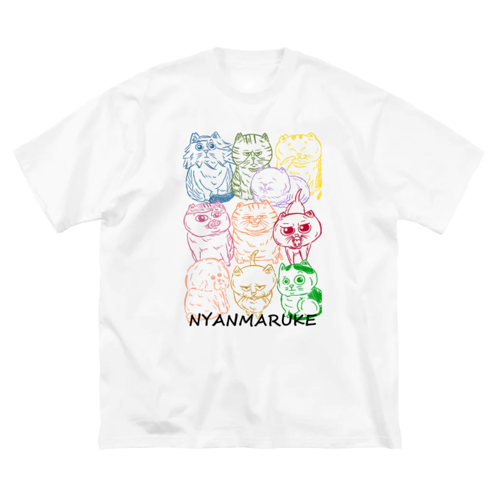 にゃんまるけのカラフルまるけ ビッグシルエットTシャツ