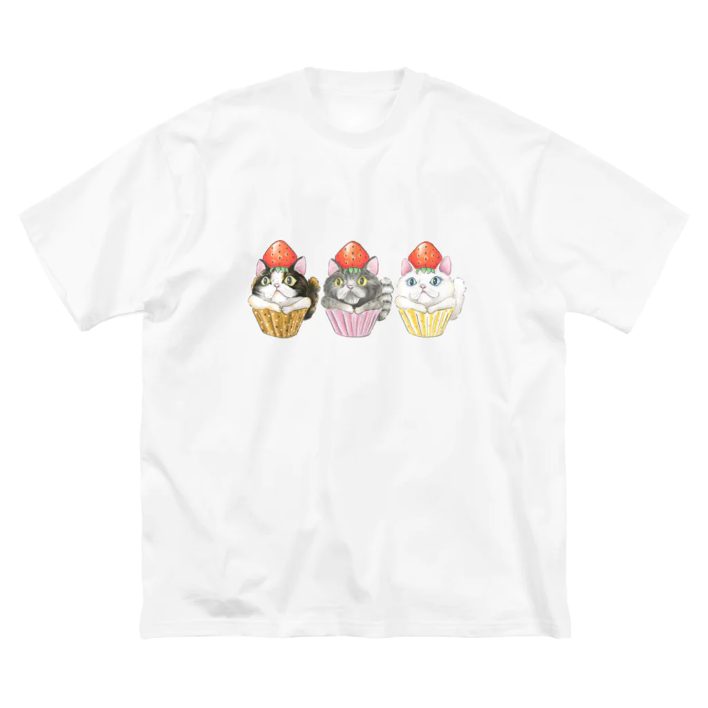 mash artのにゃんもスイーツ、2 ビッグシルエットTシャツ