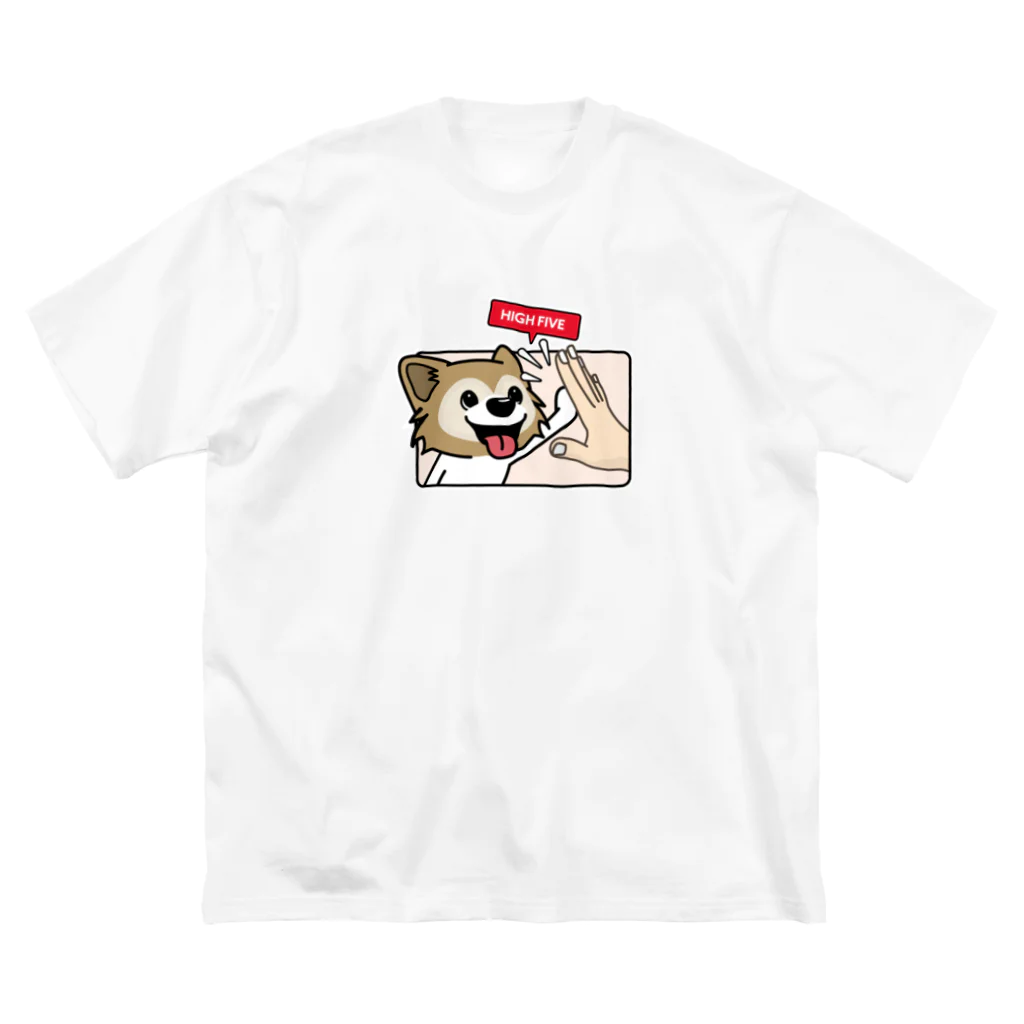 walkiesのハイタッチ！パピヨン ビッグシルエットTシャツ