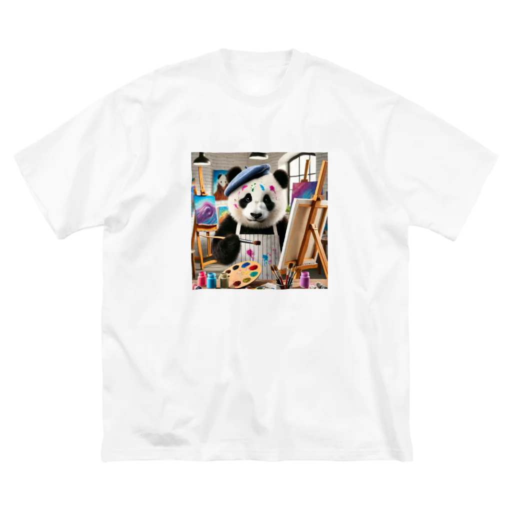 akinyan3128の絵描きのパンダ君 ビッグシルエットTシャツ