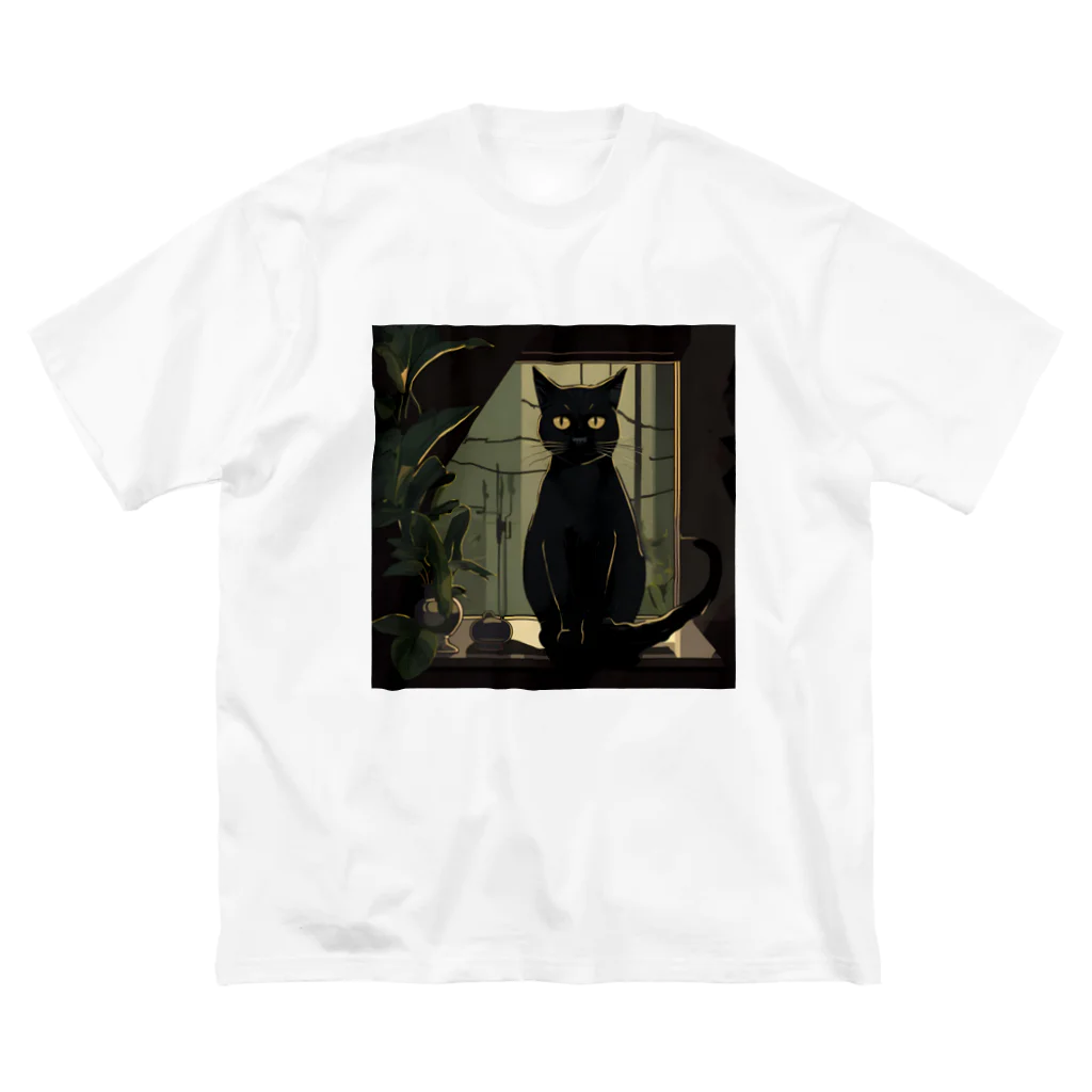 8890の黒猫 ビッグシルエットTシャツ