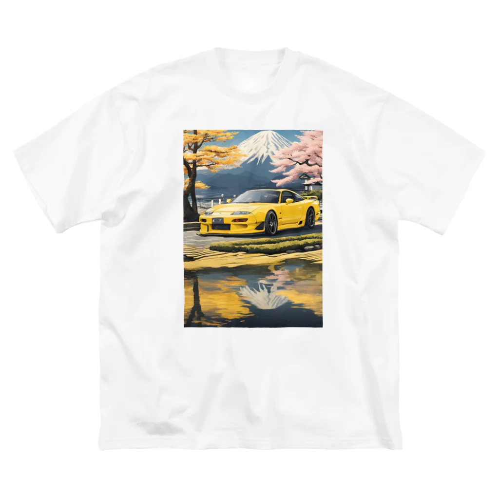 JapanCarStyleの黄色いスポーツカーと日本の風景3 Big T-Shirt