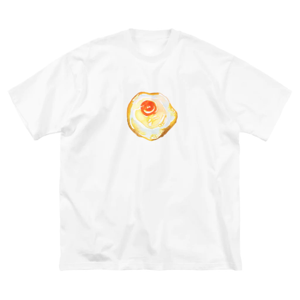 pyon☪︎chocoの目玉焼き　水彩 ビッグシルエットTシャツ