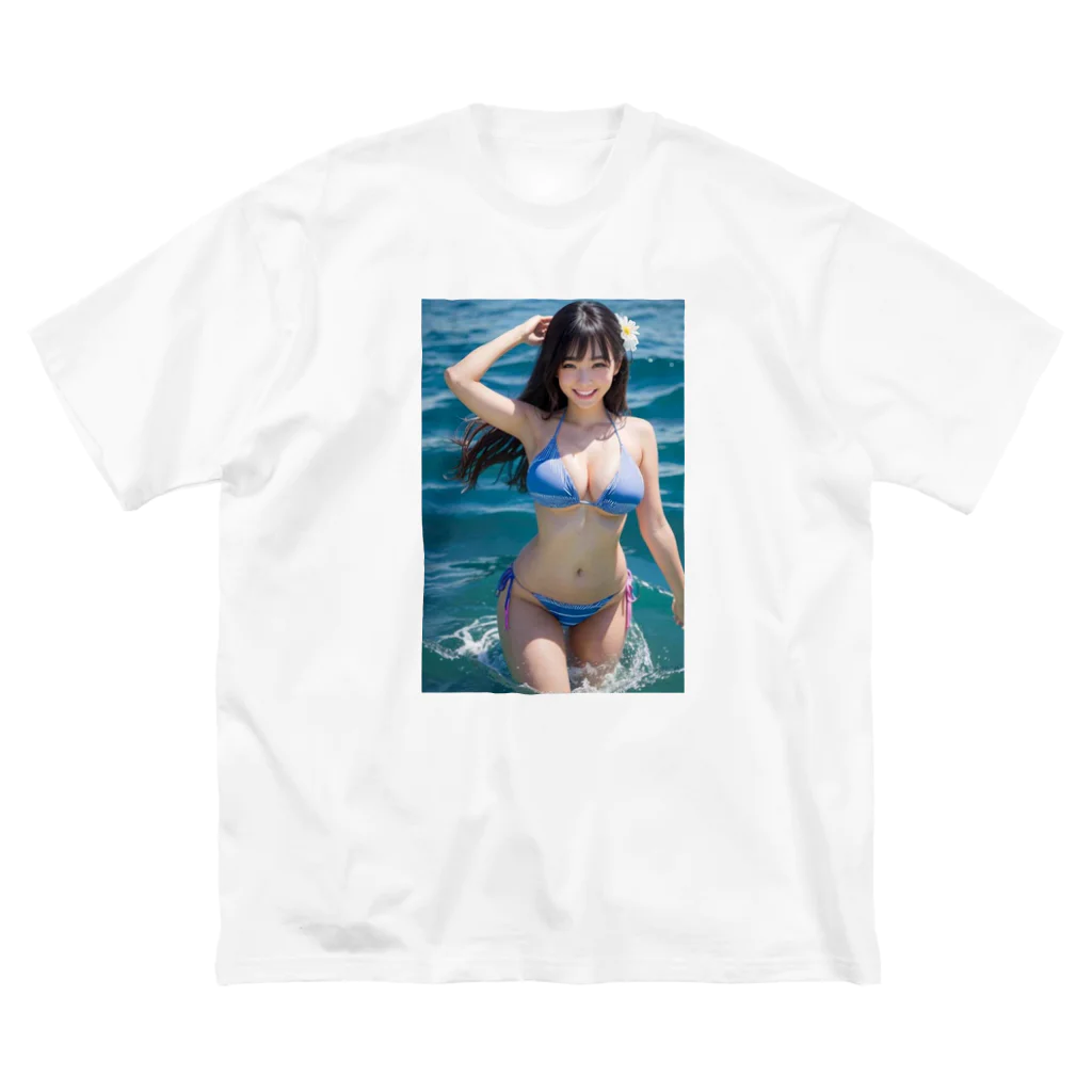 デジタル美女アートのAI美女グラビア9 ビッグシルエットTシャツ