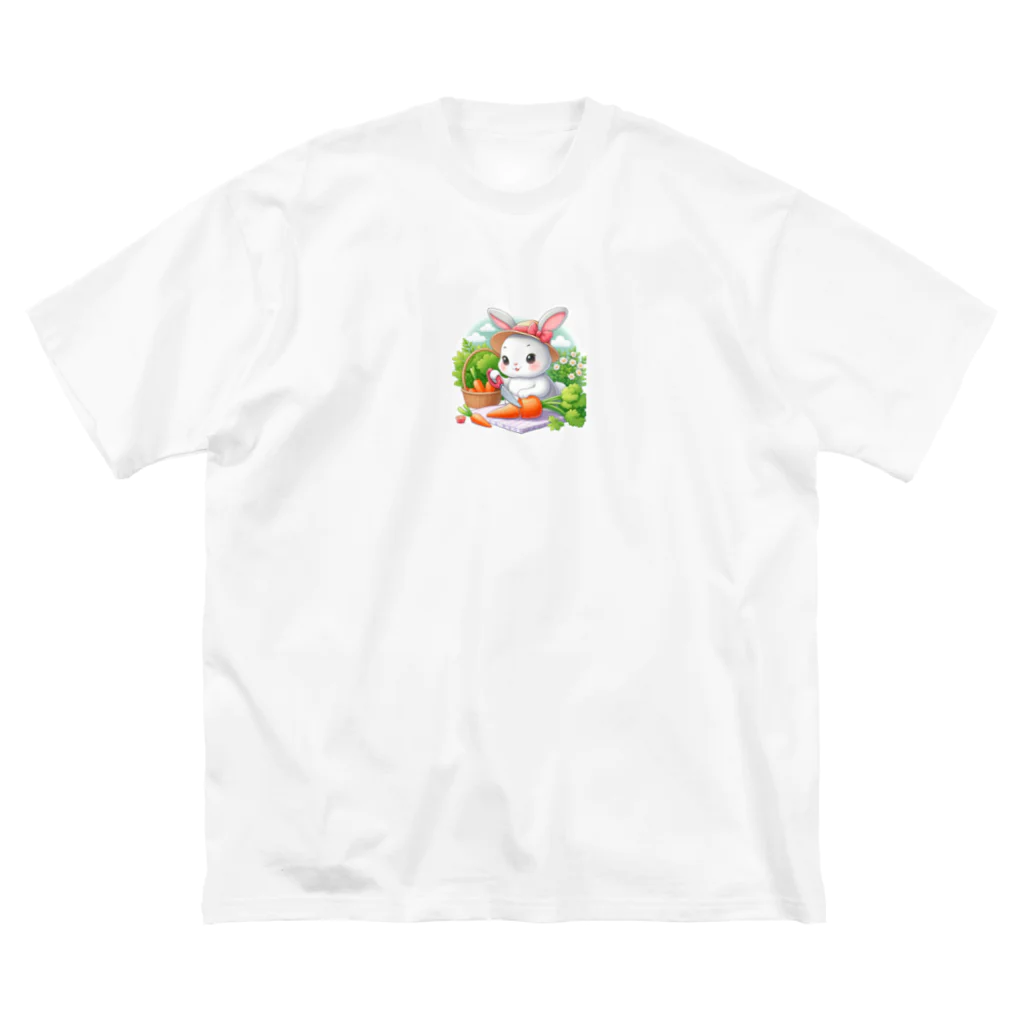 noiSutoaのニンジンを切る可愛いうさぎ ビッグシルエットTシャツ