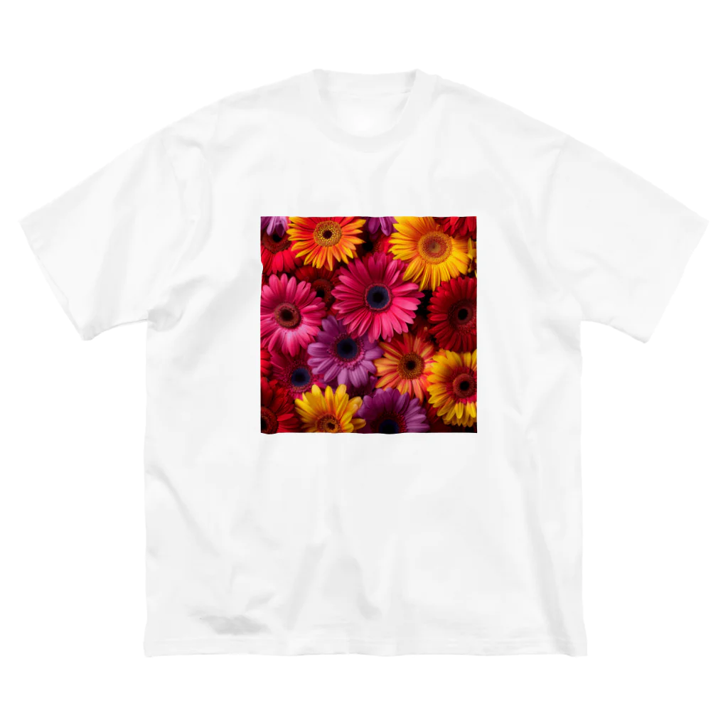 オンラインショップイエローリーフの色鮮やかな花 ビッグシルエットTシャツ