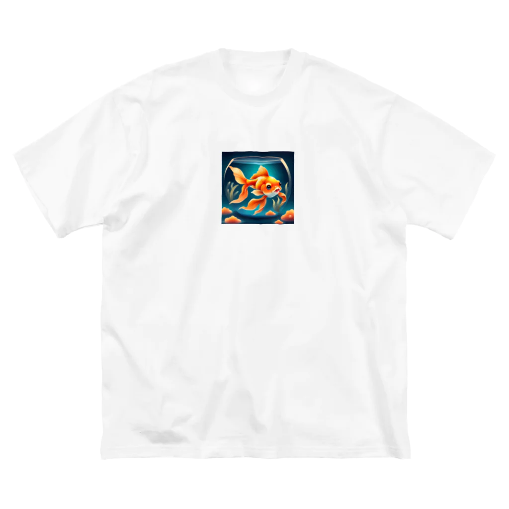 ponzu0108の金魚鉢の金魚 ビッグシルエットTシャツ