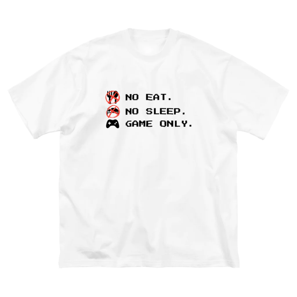 GAME ITEM SHOPのno eat,no sleep,game only ビッグシルエットTシャツ