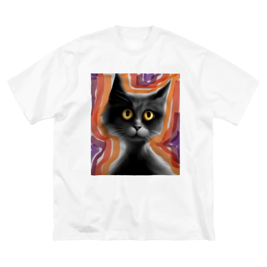 Ppit8の黒猫の夢幻 ビッグシルエットTシャツ