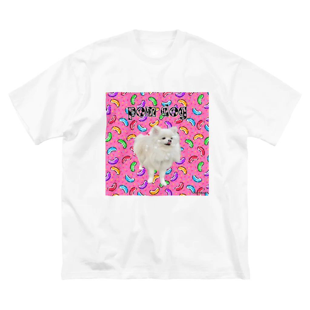 pom_pom_cawaii_dogのCandy spray  ビッグシルエットTシャツ