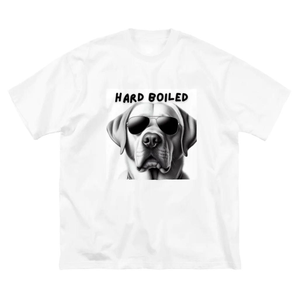 ビビりな番犬くんのハードボイルド犬ラブラドール ビッグシルエットTシャツ