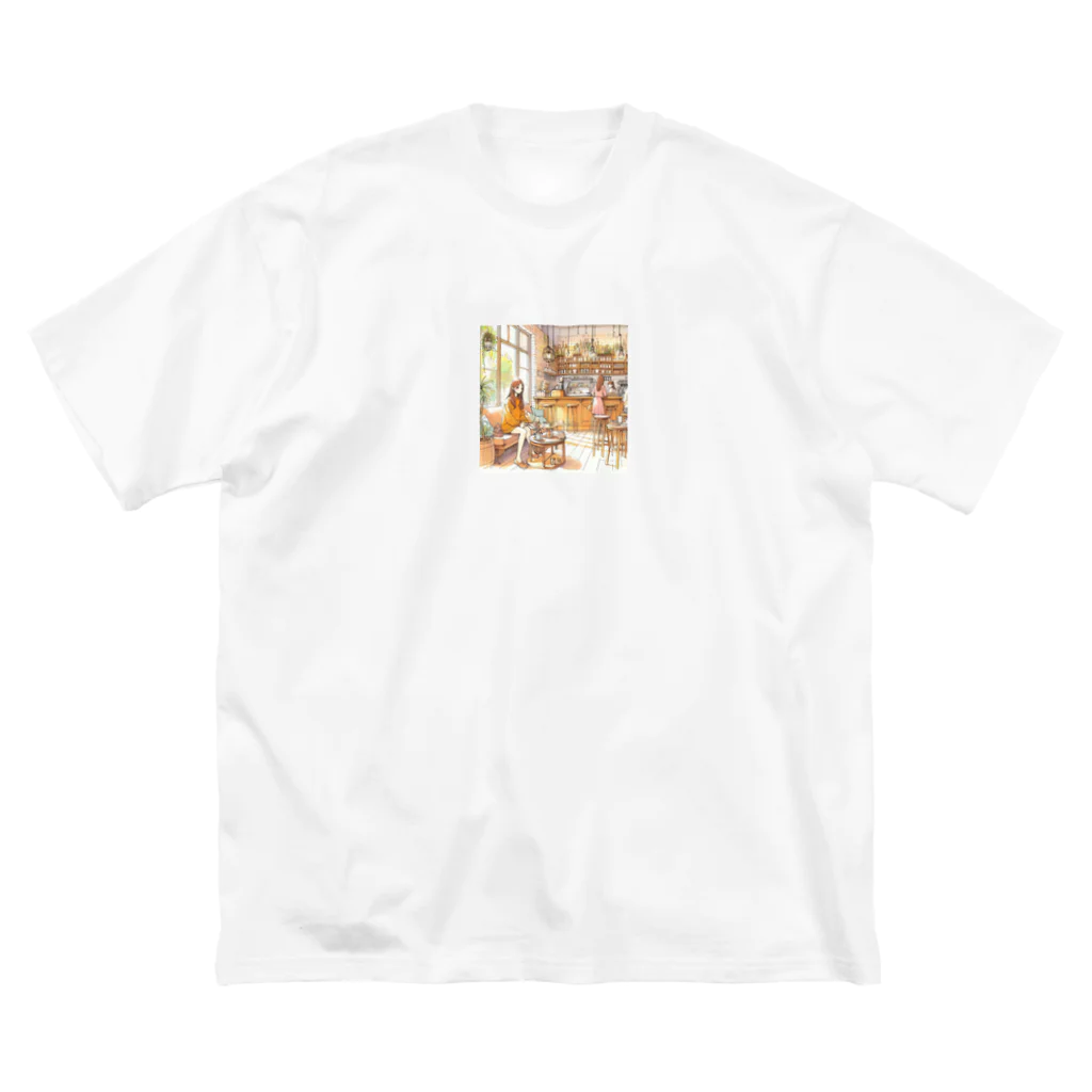 tattat259のカフェでくつろぐ女の子 Big T-Shirt