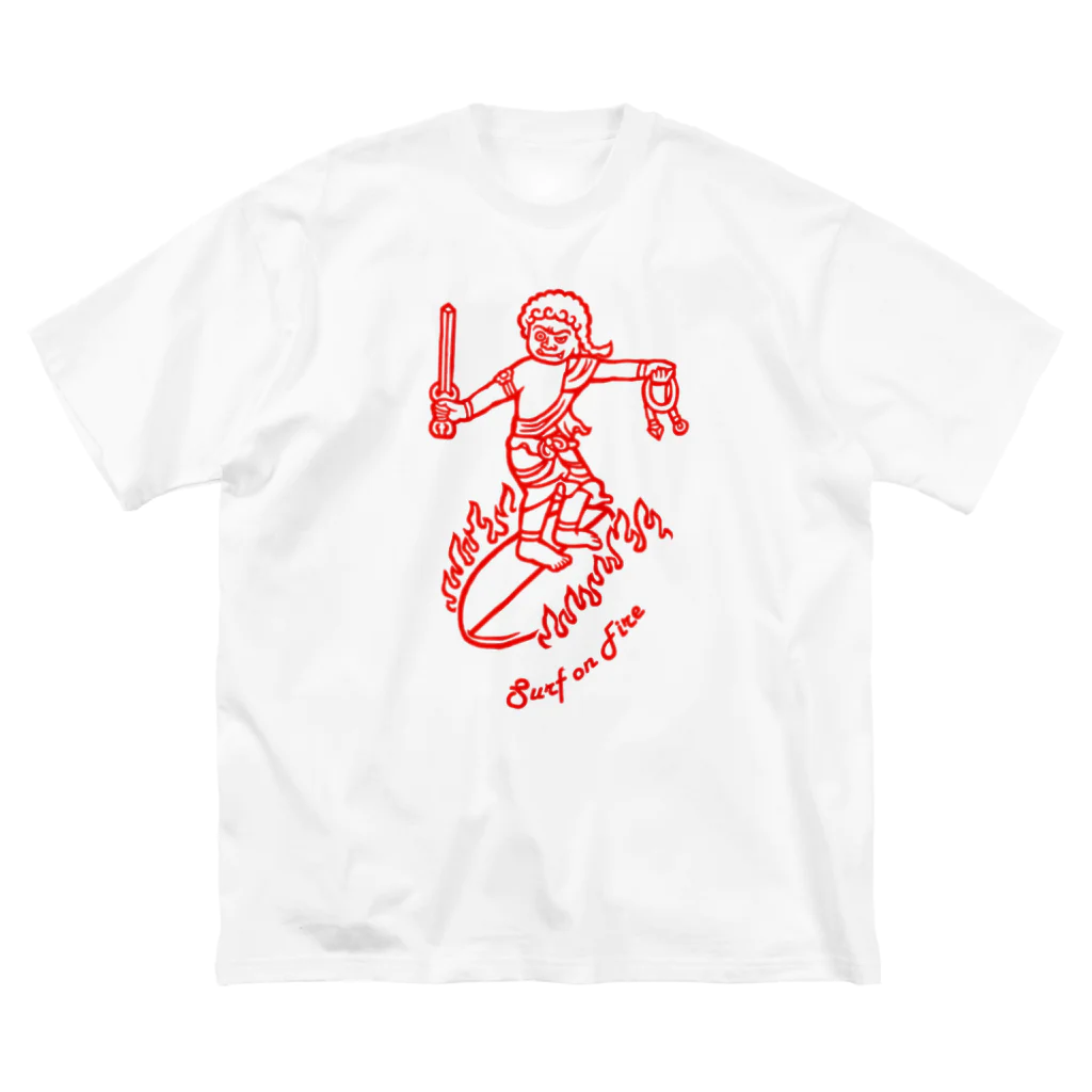 Bo tree teeのSurf(red) ビッグシルエットTシャツ