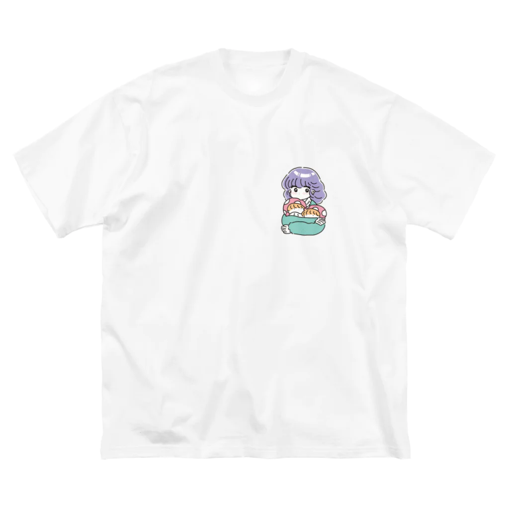 mushroomのきのこと女の子 ビッグシルエットTシャツ