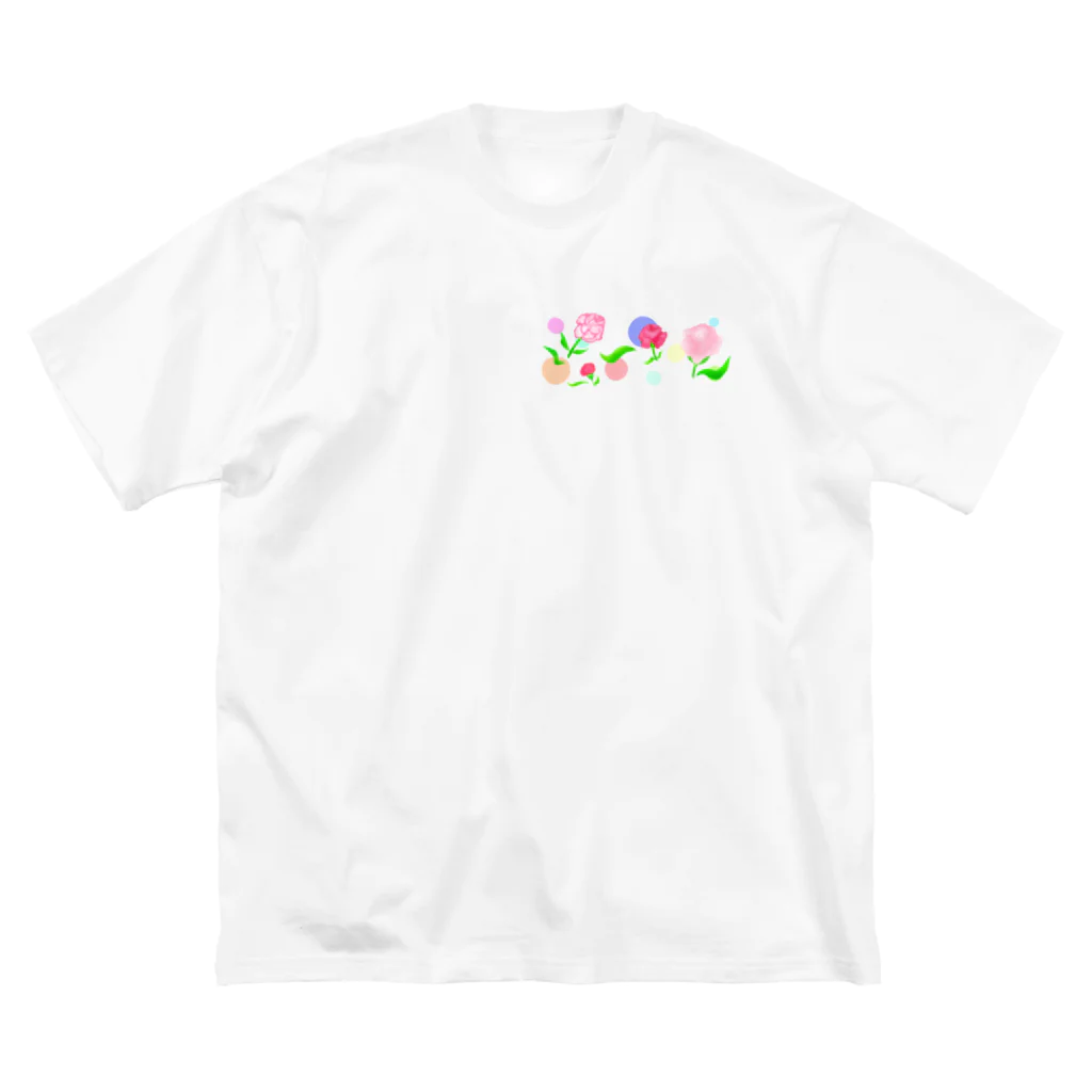 Lily bird（リリーバード）のカーネーションと水玉模様② ビッグシルエットTシャツ