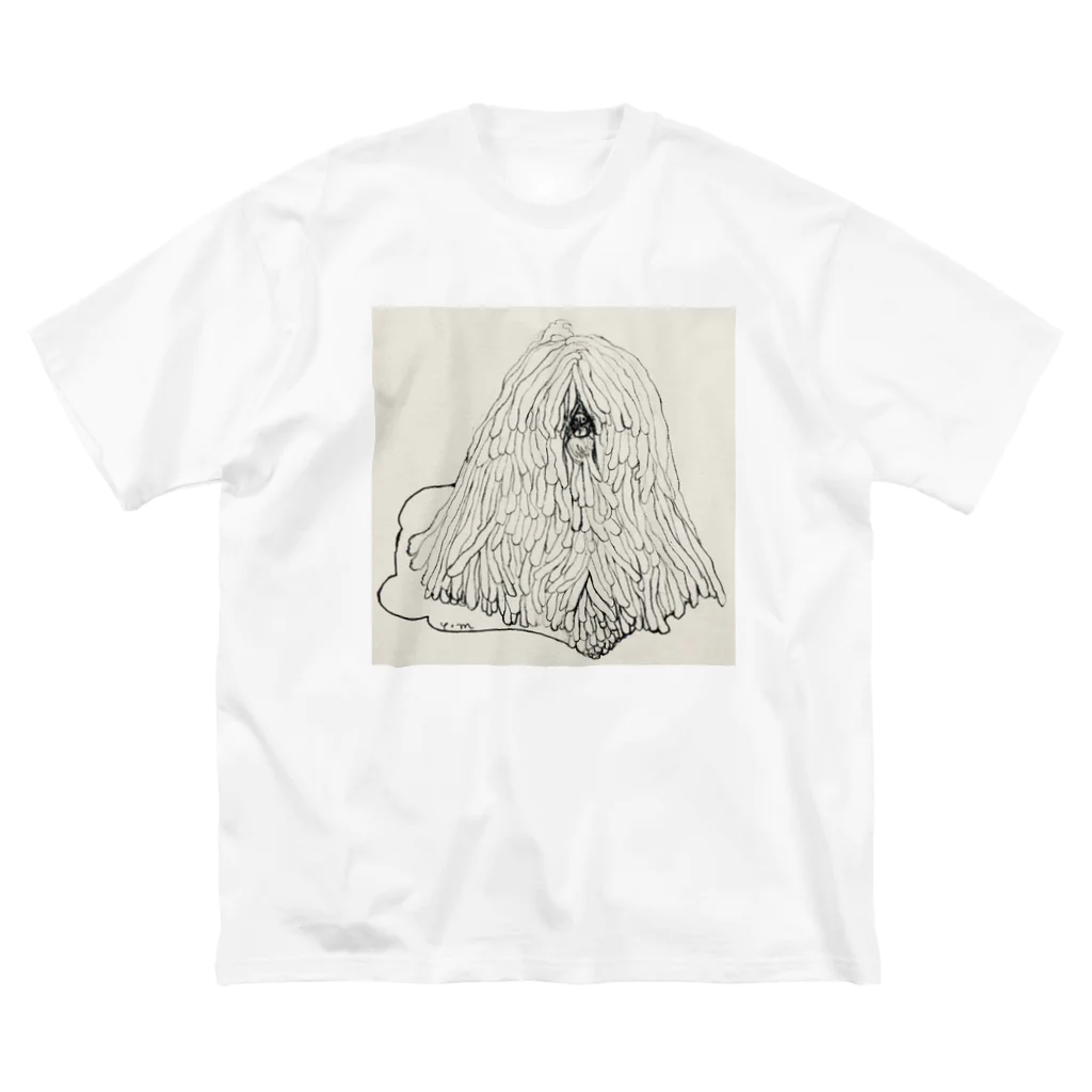 光平洋子のかしこいプーリー犬のイラスト  鉛筆画 歩く犬 Big T-Shirt
