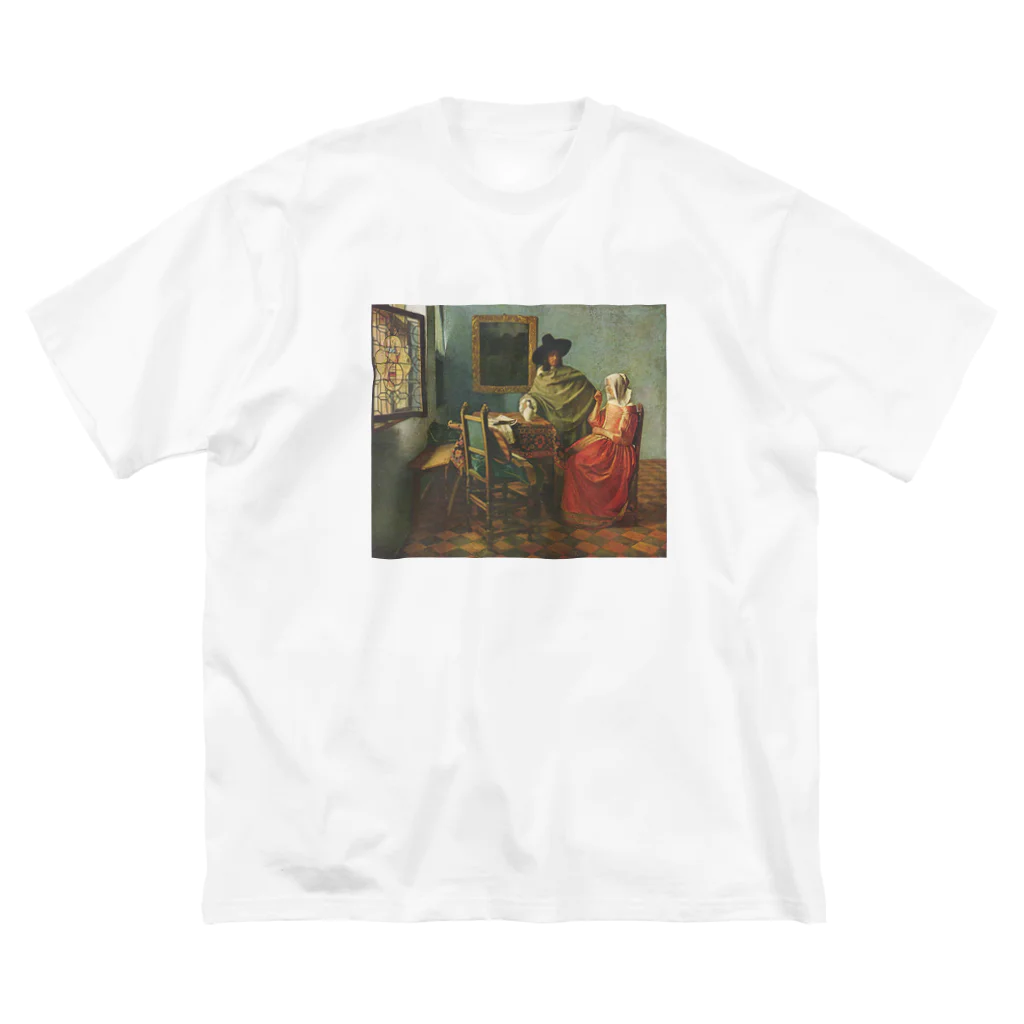 Art Baseの紳士とワインを飲む女 / フェルメール (The Glass of Wine 1661) ビッグシルエットTシャツ