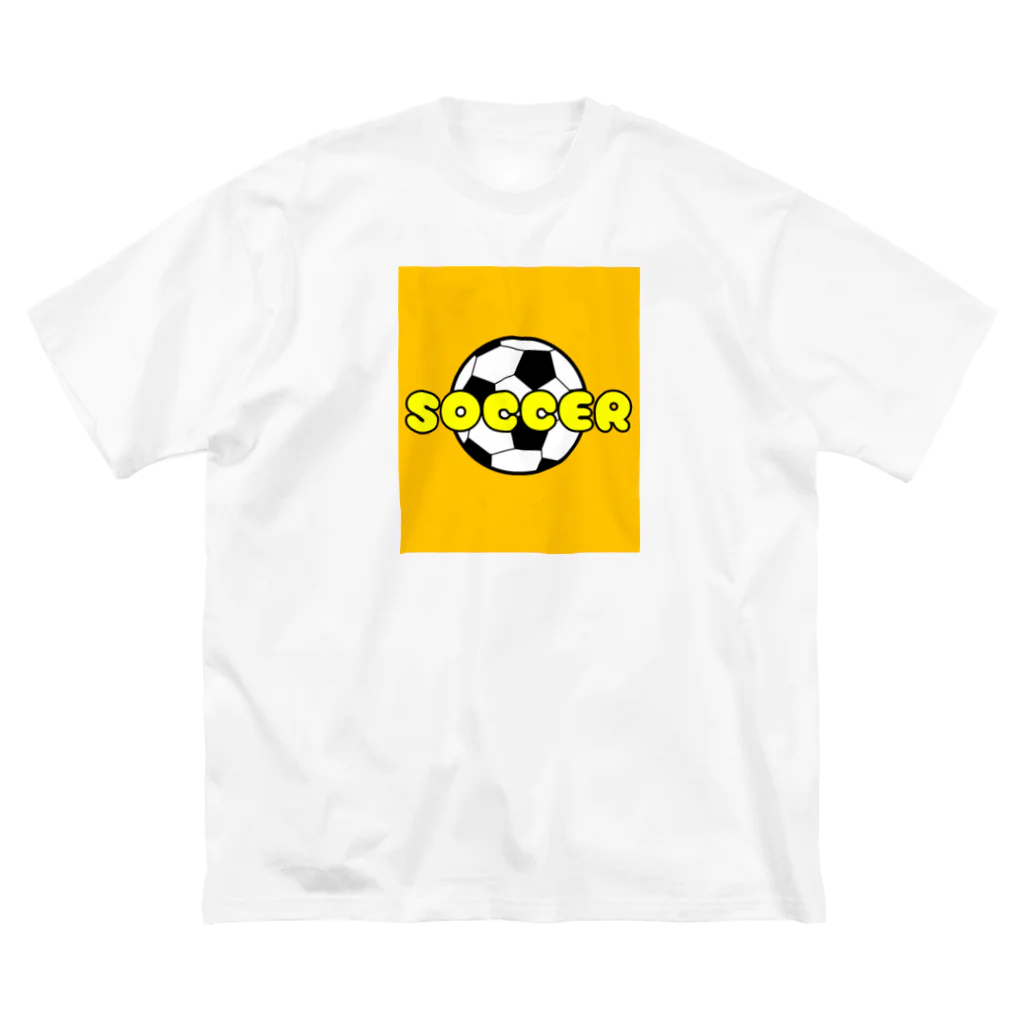 happy_25chanのサッカーボール柄Tシャツ（黄色/白） Big T-Shirt