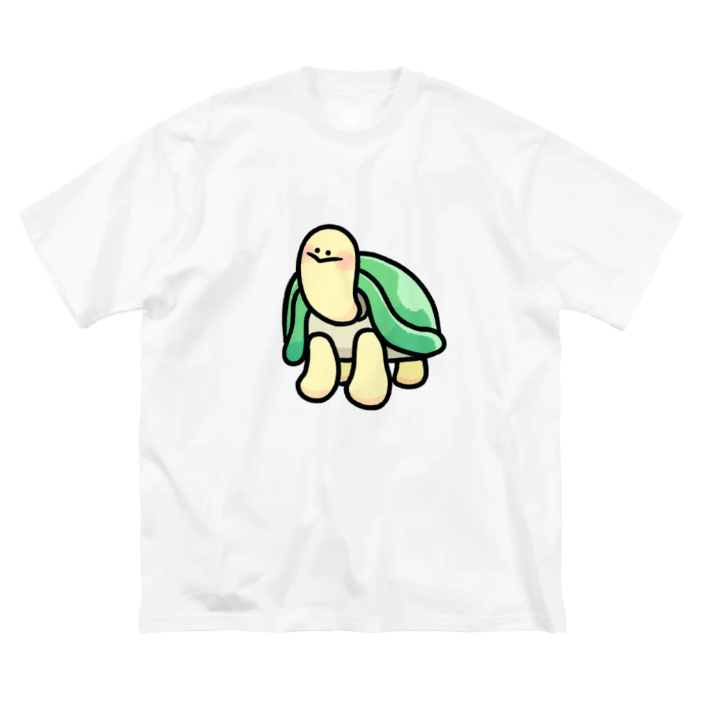 カメちゃん𓆉のツヤっとカメちゃん ビッグシルエットTシャツ