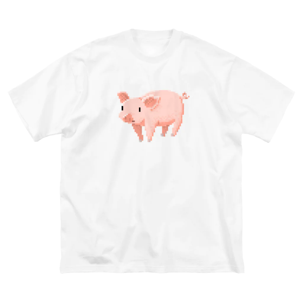 m :)の豚 ビッグシルエットTシャツ