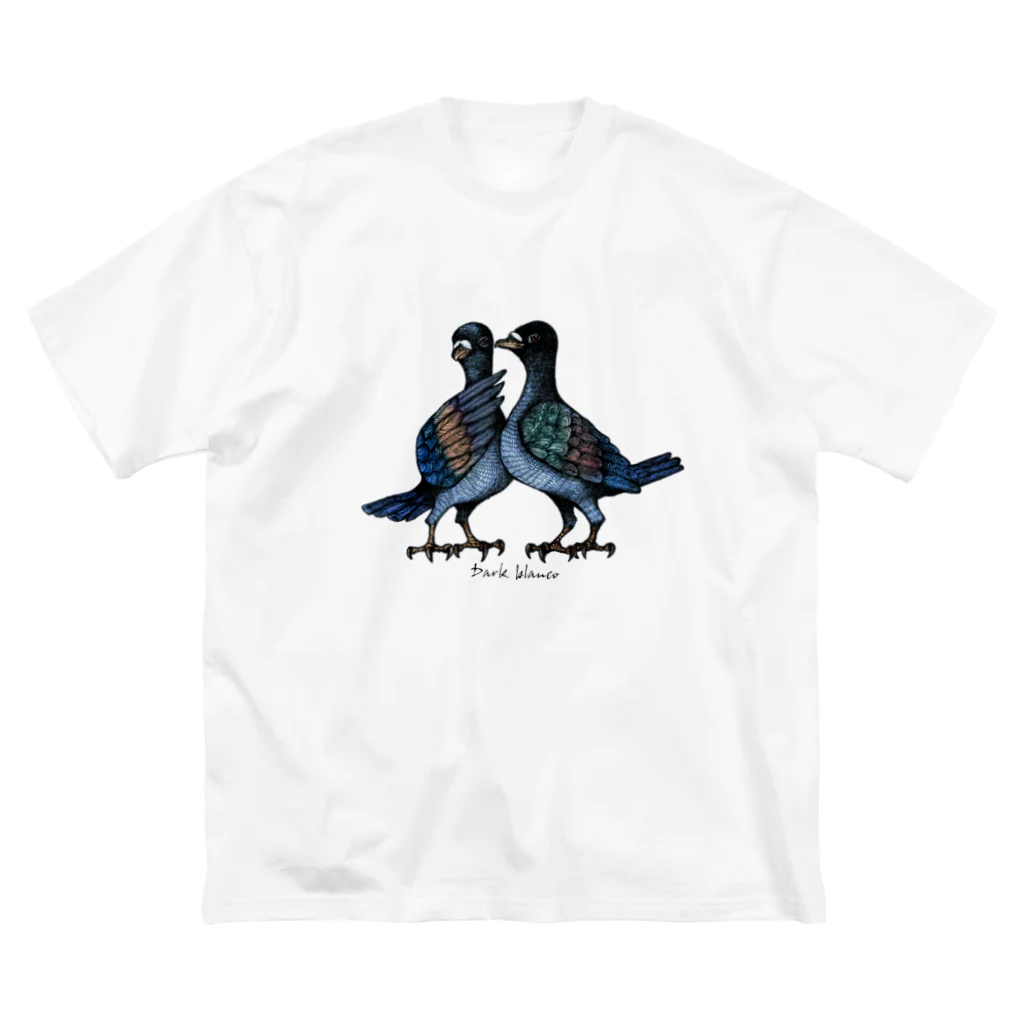  Dark blancoのDark blanco "Pigeons" ビッグシルエットTシャツ