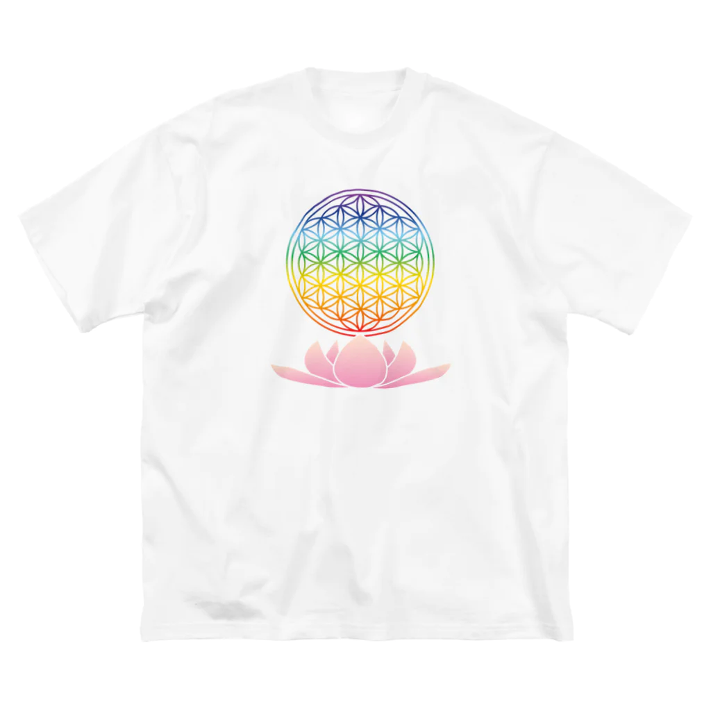 神聖幾何学屋の虹FOLと蓮 Big T-Shirt